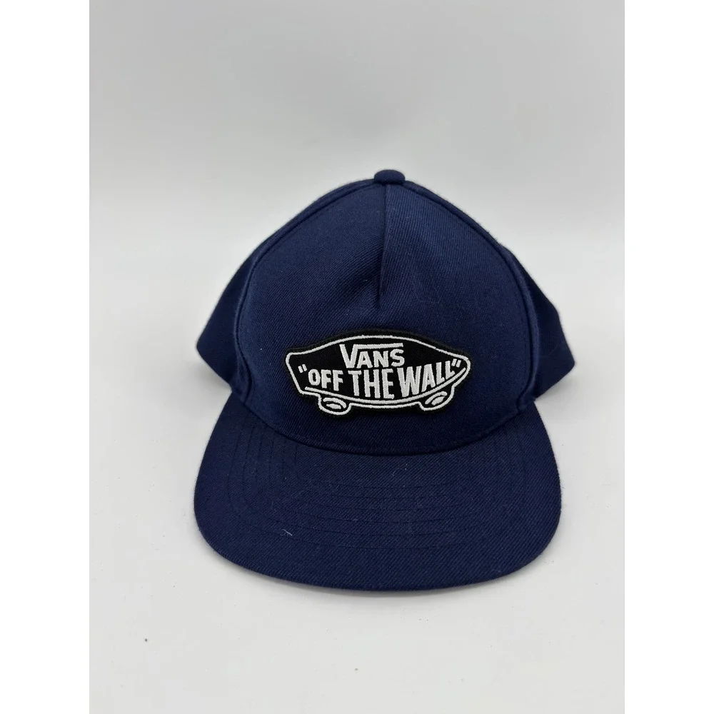 Vans Off The Wall Snapback Hat Navy Blue Skateboard